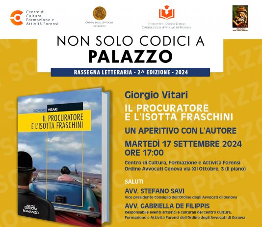 Non solo Codici a Palazzo – Un aperitivo con l’autore Giorgio Vitari