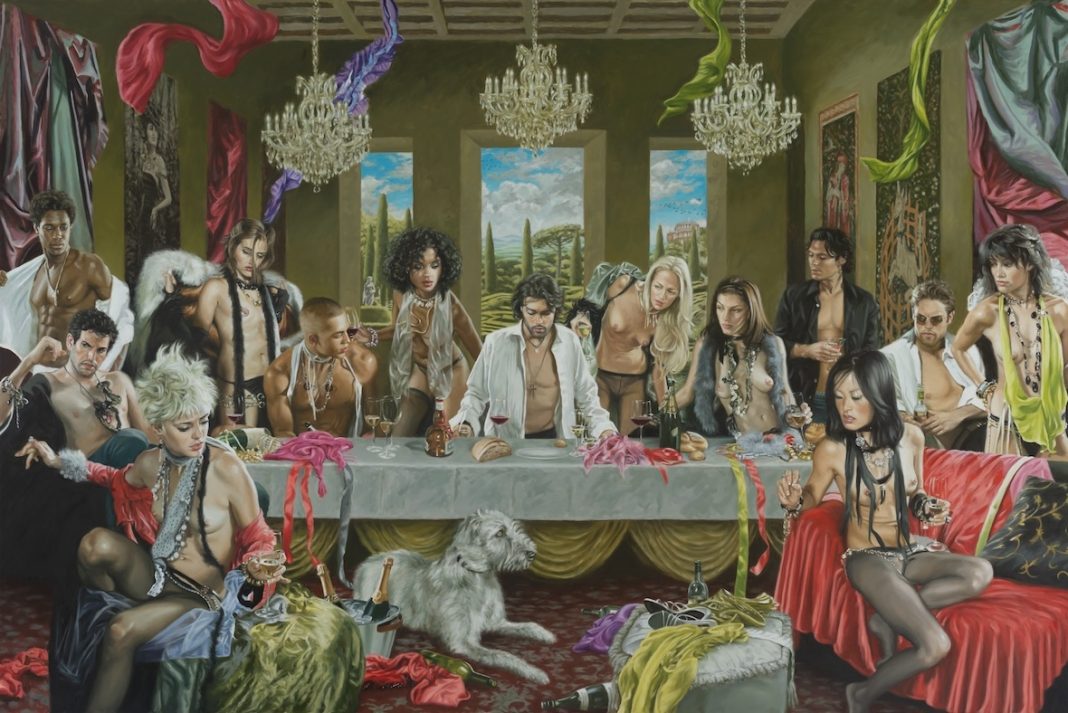 Terry Rodgers – The Last Supper – Visions of Eternal Returnhttps://www.exibart.com/repository/media/formidable/11/img/f3c/Terry-Rodgers-The-Last-Supper-Visions-of-Eternal-Return-2024-Oil-on-linen-1829-x-2743-cm-Courtesy-Wizard-Gallery-2-1068x713.jpg